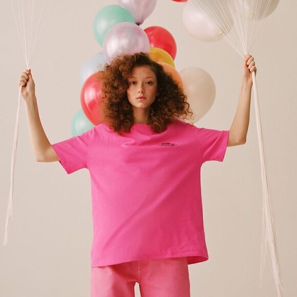 ZARA FRUIT OF THE LOOM ® T-SHIRT Barbiecore - Picture 6 of 7